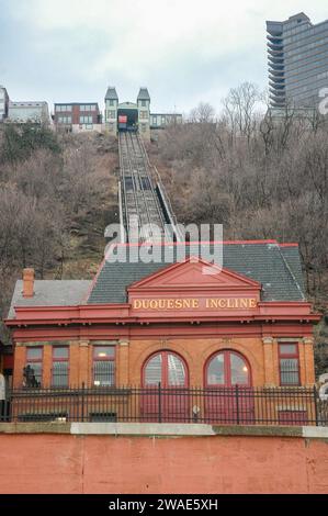 Duquesne Incline a Pittsburgh, Pennsylvania, USA Foto Stock