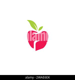 Design semplice del logo Apple Open Door. Illustrazione vettoriale icona Apple Illustrazione Vettoriale