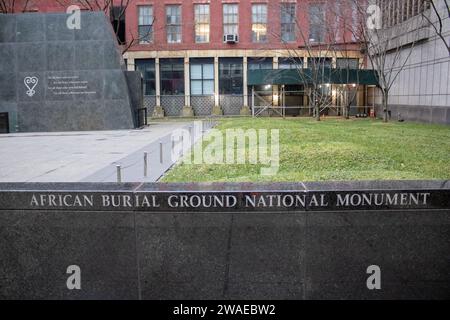 L'African Burial Ground National Monument di New York Foto Stock