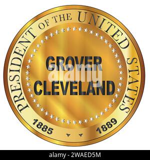 Grover Cleveland presidente degli Stati Uniti d'America, primo mandato Illustrazione Vettoriale