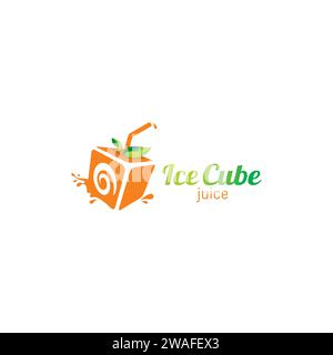 Logo Ice Cube Juice Illustrazione Vettoriale