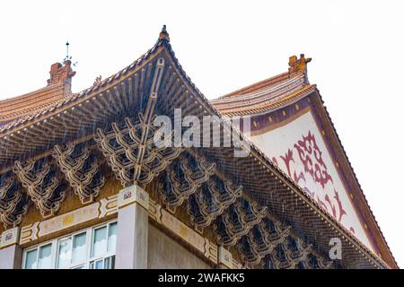 Architettura buddista taiwanese vista in Fo Guang Shan, Kaohsiung, Taiwan Foto Stock