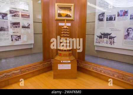 Kaohsiung, Taiwan - 06 ottobre 2023: Una replica in legno di un'architettura cinese taiwanese vista a Fo Guang Shan, Kaohsiung, Taiwan Foto Stock