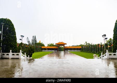 Architettura buddista taiwanese vista in Fo Guang Shan, Kaohsiung, Taiwan Foto Stock