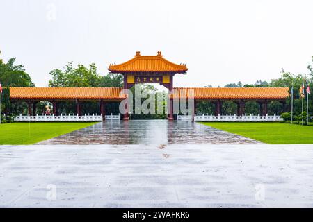 Architettura buddista taiwanese vista in Fo Guang Shan, Kaohsiung, Taiwan Foto Stock