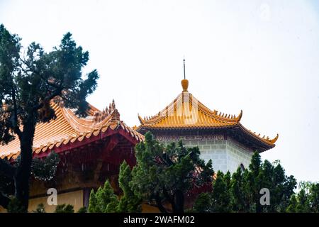 Architettura buddista taiwanese vista in Fo Guang Shan, Kaohsiung, Taiwan Foto Stock