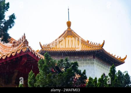 Architettura buddista taiwanese vista in Fo Guang Shan, Kaohsiung, Taiwan Foto Stock