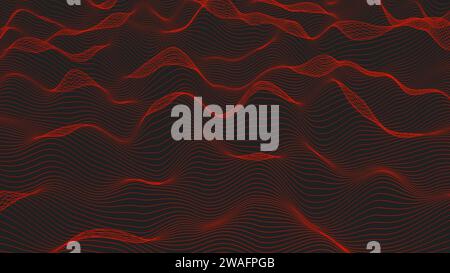 Forma d'onda composta da punti Uniti - illustrazione 3d. Foto Stock