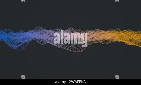 Forma d'onda composta da punti Uniti - illustrazione 3d. Foto Stock