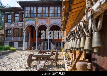 Oslekov House, 1856, edificio storico e museo in stile rinascita nazionale bulgaro, Koprivshtitsa, Bulgaria, Europa sud-orientale. Foto Stock