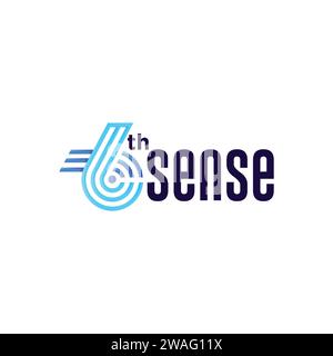 Un logo colorato per Six Senses. Vector Number 6 Sense Concept logo design Vector Illustrazione Vettoriale