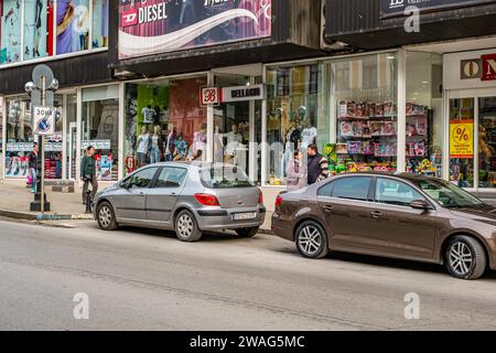 Veliko Tarnovo città, Bulgaria - 24 Marzo 2017. Tradizionale architettura bulgara nella vecchia città medievale area, Veliko Tarnovo città, Bulgaria Foto Stock