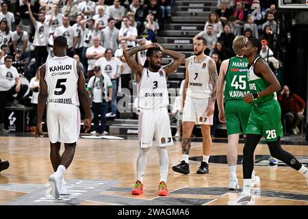 Villeurbanne, Francia. 4 gennaio 2024. © PHOTOPQR/LE PROGRES/Joël PHILIPPON - Villeurbanne 04/01/2024 - Asvel-Kaunas. Euroligue. 4 gennaio 2023 - Paris Lee. Asvel-Kaunas. Euroligue Euroleague asvel - Kaunas credito: MAXPPP/Alamy Live News Foto Stock