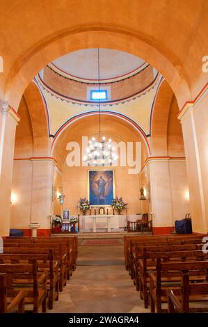 L'altare della chiesa mission Concepcion, il San Antonio Missions National Historical Park, San Antonio, Texas Foto Stock