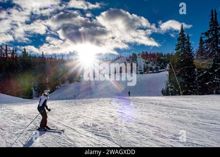 Piste da sci nella stazione sciistica di Valmalenco Foto Stock