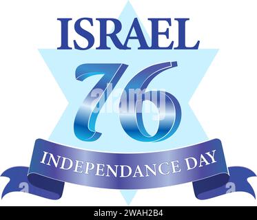 Celebrazione della Giornata dell'Indipendenza di Israele (Yom Ha'atzmaut) Illustrazione Vettoriale