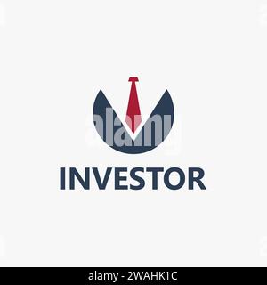 Astratto del logo della tuta uomo da lavoro TIE modello vettoriale su sfondo bianco Illustrazione Vettoriale