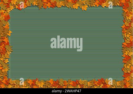 Telaio a balestra autunnale con sfondo centrale della tendina parasole verde Foto Stock