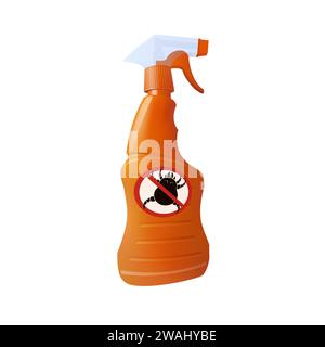 Disegno illustrativo vettoriale degli acari della polvere spray per insetticidi. Illustrazione Vettoriale