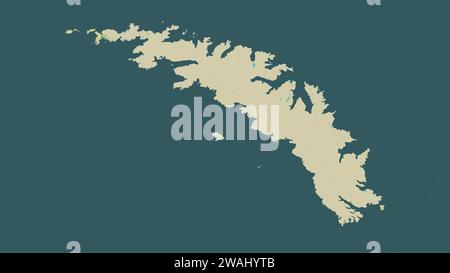 Georgia del Sud - Georgia del Sud e Isole Sandwich Australi evidenziate su una mappa topografica in stile umanitario OSM Foto Stock