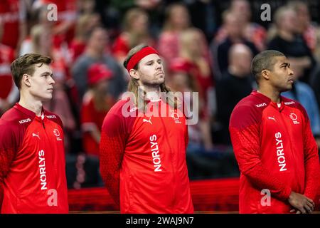 Copenhagen, Danimarca. 4 gennaio 2024. Mikkel Hansen della Danimarca, visto durante la partita del Norlys Golden League 2024 tra Danimarca e Norvegia alla Royal Arena di Copenaghen. (Foto: Gonzales Photo/Alamy Live News Foto Stock