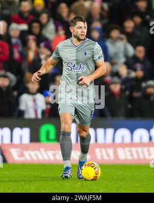 James Tarkowski dell'Everton in azione durante la partita Crystal Palace FC contro Everton FC Emirates fa Cup al terzo turno al Selhurst Park Stadium, Londra, Inghilterra, Regno Unito il 4 gennaio 2024 Foto Stock