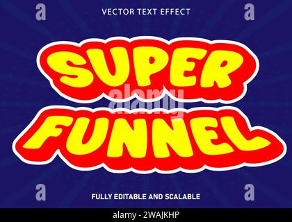 Vettore di adesivo testo modificabile Super imbuto. Illustrazione Vettoriale