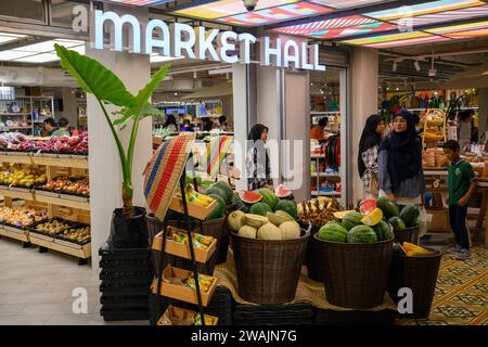 Ingresso al mercato centrale di Pasar Besar, Kuala Lumpur, Malesia Foto Stock