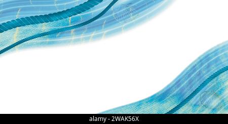 sfondo astratto con onda blu sfondo isolato . Sfumature bianco e blu acquerello disegno di sfondo pittura fluida. Blu olografico e oro mar Foto Stock