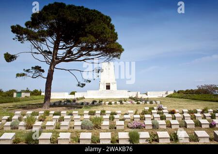 Cimitero dei soldati australiani e neozelandesi con il Lone Pine sulla penisola di Gallipoli in Turchia. fotografia vvbvanbree Foto Stock