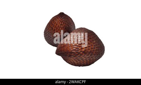 Salak o Snakefruit isolati con sfondo bianco Foto Stock