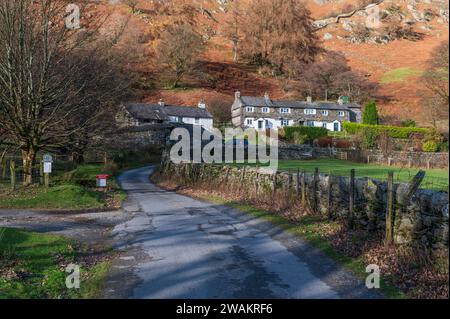 Cottage per lavoratori di cava a Low Tilberthwaite, Coniston, Cumbria Foto Stock