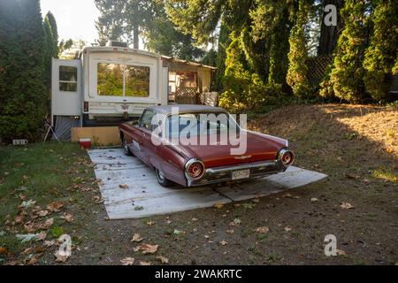 1963 Ford T Bird Thunderbird Trailer Park Foto Stock