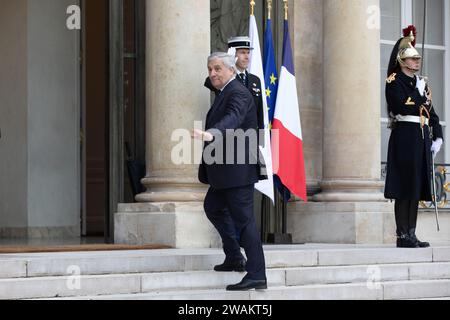 Parigi, Francia, 5 gennaio 2024, sig. Antonio Tajani, ministro degli affari esteri italiano. Credit Francois Loock/Alamy Live News Foto Stock