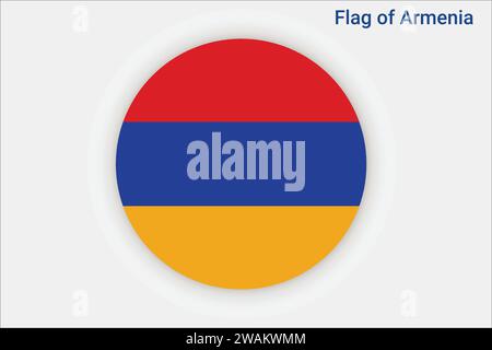 Alta bandiera dettagliata dell'Armenia. Bandiera nazionale dell'Armenia. Asia. Illustrazione 3D. Illustrazione Vettoriale