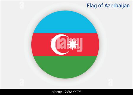 Alta bandiera dettagliata dell'Azerbaigian. Bandiera nazionale dell'Azerbaigian. Europa orientale e Asia occidentale. Illustrazione 3D. Illustrazione Vettoriale