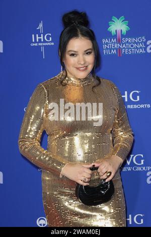 Janae Collins partecipa al 35° annuale Palm Springs International Film Awards al Palm Springs Convention Center il 4 gennaio 2024 a Palm Springs, California. Foto: Crash/imageSPACE/Sipa USA credito: SIPA USA/Alamy Live News Foto Stock