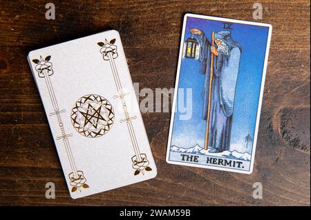 La carta classica del ponte Rider Waite Foto Stock
