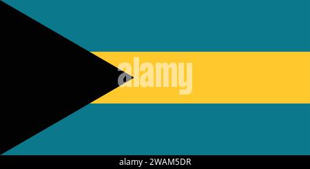 Alta bandiera dettagliata delle Bahamas. Bandiera nazionale delle Bahamas. Nord America. Illustrazione 3D. Illustrazione Vettoriale