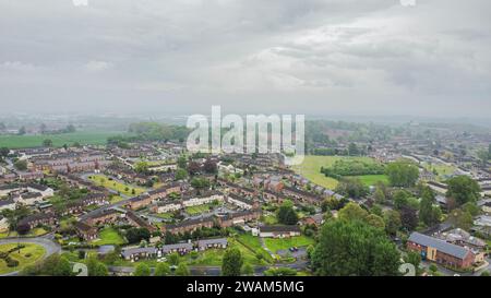 Vedute aeree sulla residenziale Wrexham, Galles del Nord: Phillip Roberts Foto Stock