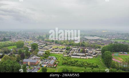 Vedute aeree sulla residenziale Wrexham, Galles del Nord: Phillip Roberts Foto Stock