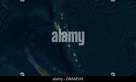 Vanuatu evidenziato su una mappa satellitare ad alta risoluzione Foto Stock