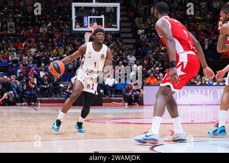 Milano, Italia. 5 gennaio 2024. Sylvain Francisco (FC Bayern Monaco) durante EA7 Emporio Armani Milano vs FC Bayern Monaco, partita Eurolega di pallacanestro a Milano, Italia, 05 gennaio 2024 crediti: Independent Photo Agency/Alamy Live News Foto Stock