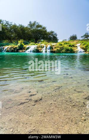 Wadi Darbat, salalah, mini cascate a Wadi Darbat nella regione del Dhofar dell'Oman Foto Stock