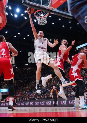 Milano, Italia. 5 gennaio 2024. Niels Giffey (FC Bayern Monaco) durante EA7 Emporio Armani Milano vs FC Bayern Monaco, partita Eurolega di pallacanestro a Milano, Italia, 05 gennaio 2024 crediti: Independent Photo Agency/Alamy Live News Foto Stock