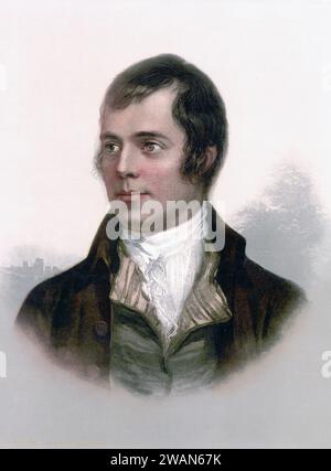 Robert Burns (1759-1796), poeta e paroliere scozzese, ritratto della testa e delle spalle, illustrazione, stampa Photochrom, Detroit Publishing Company Foto Stock