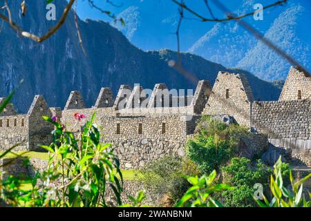 Gli Inca conoscevano le tecniche incredibilmente avanzate di costruzione e lavorazione della pietra e quando visiti Machu Picchu, potrai vedere solo ho Foto Stock