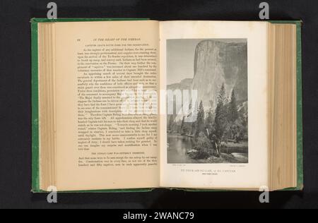 Vista di El Capitan nella Yosemite Valley, California, George Fiske, c. 1881 - in o prima del 1886 stampa fotomeccanica Yosemite Valley paper collotype Mountains Captain Foto Stock