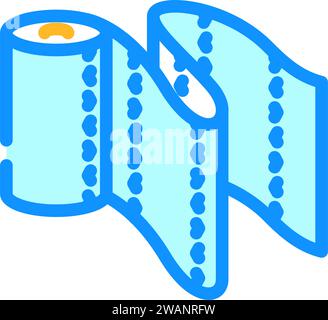 carta assorbente icona a colori di srotolamento illustrazione vettoriale Illustrazione Vettoriale