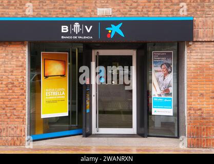 VALENCIA, SPAGNA - 22 MARZO 2016. Banca di Valencia - Banco de Valencia Foto Stock